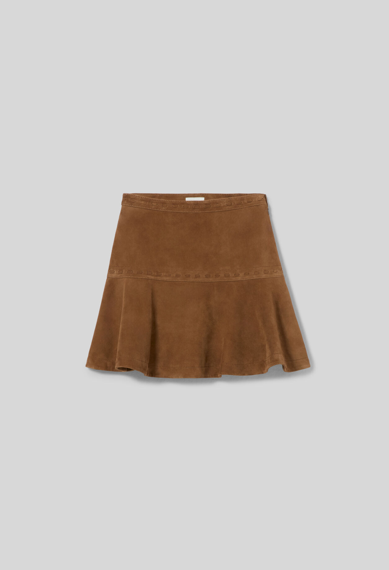 Short suede skirt