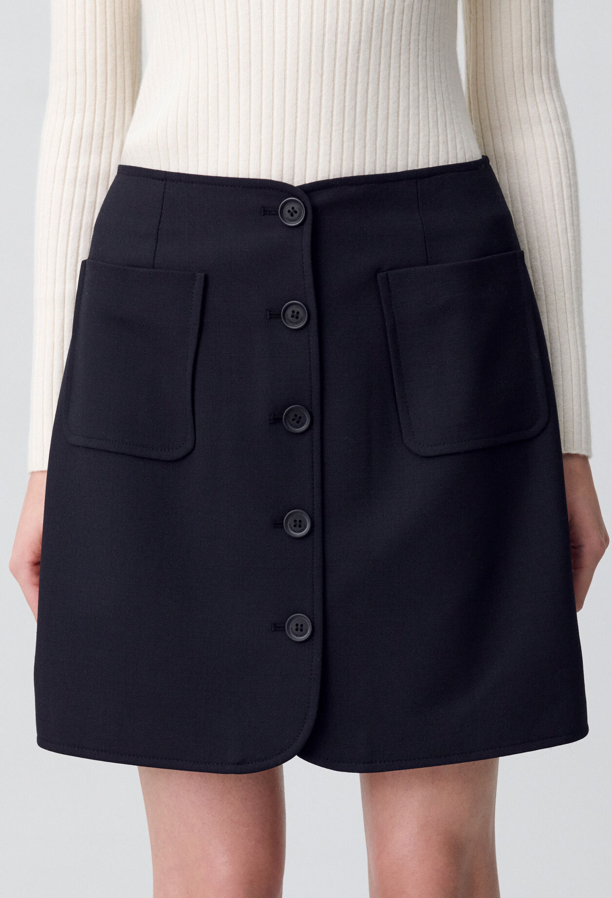 Buttoned mini skirt