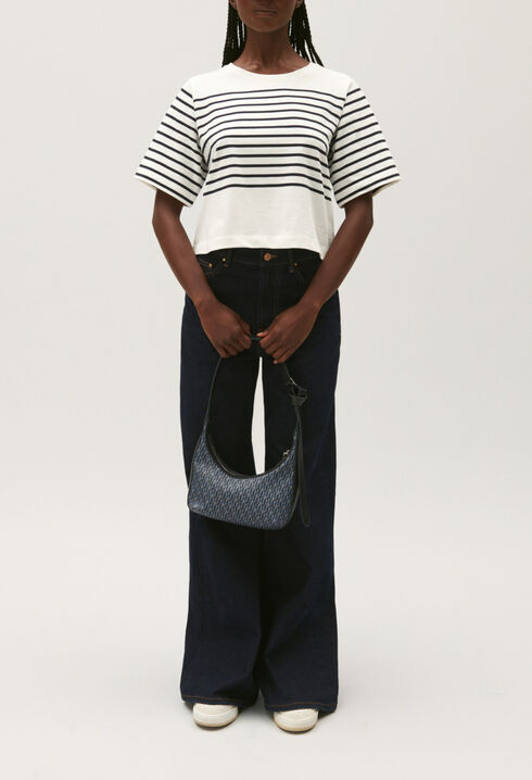 Ecru striped T-shirt