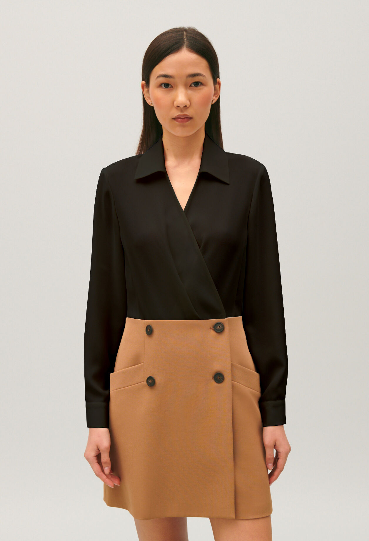 Two-tone short blazer dress