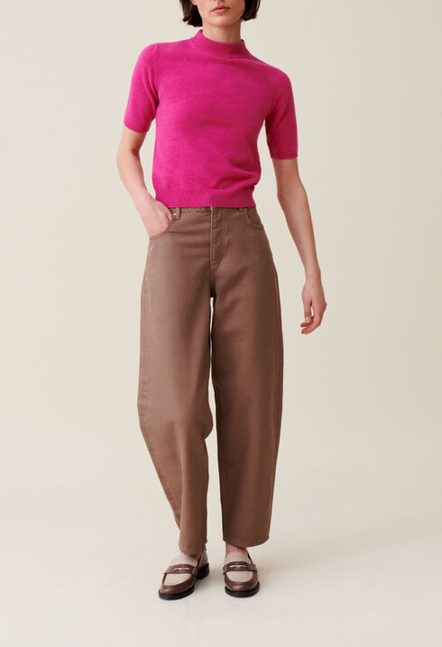Wool jumper with high neck