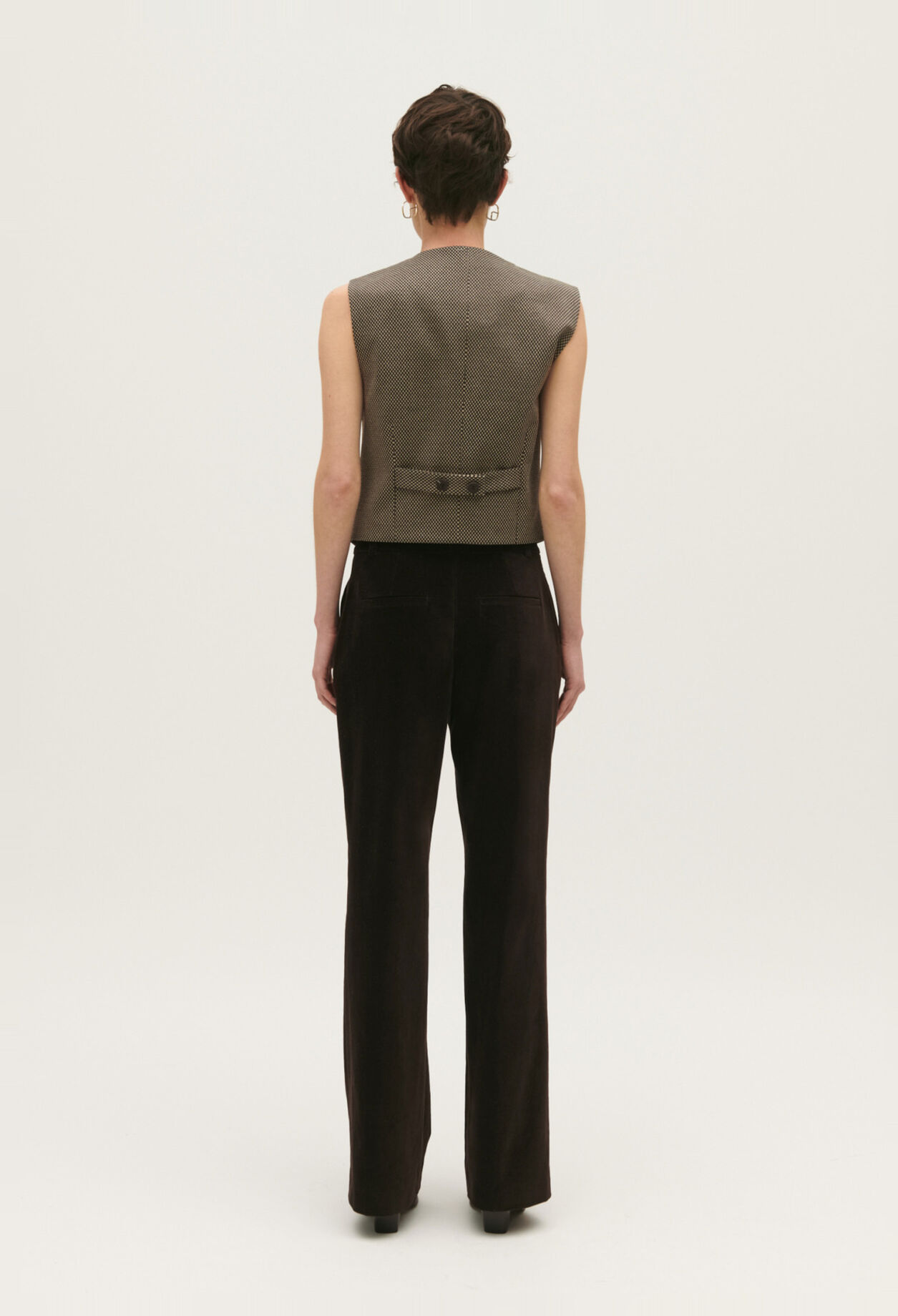 Chocolate velvet suit trousers