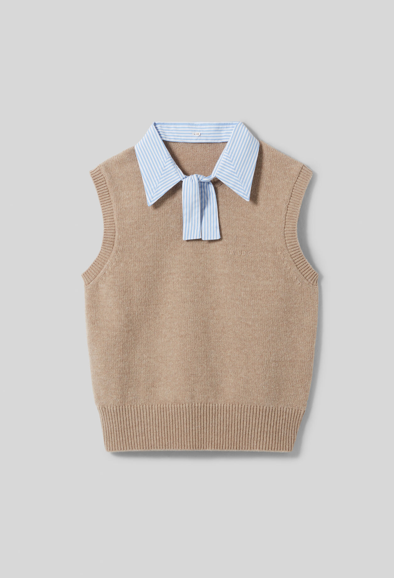Sleeveless Jumper Removable Collar