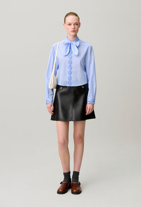 Striped poplin shirt