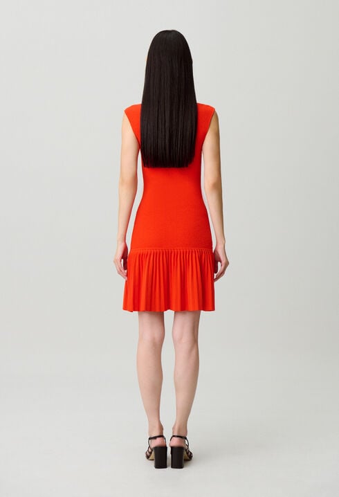 Pleated knit dress