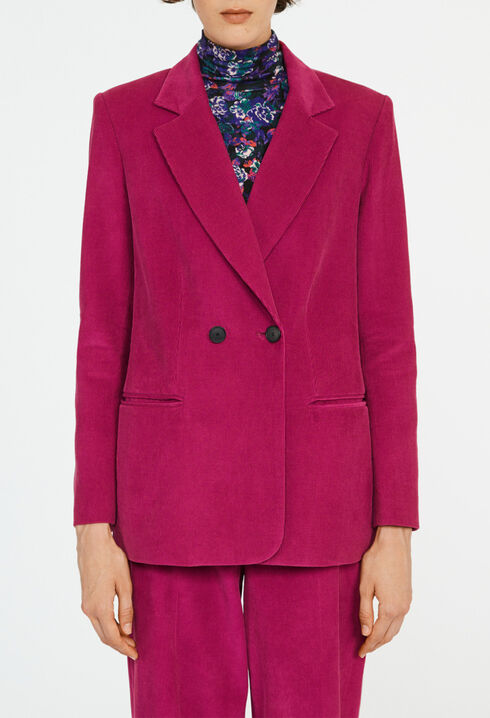 Veste croisé velours