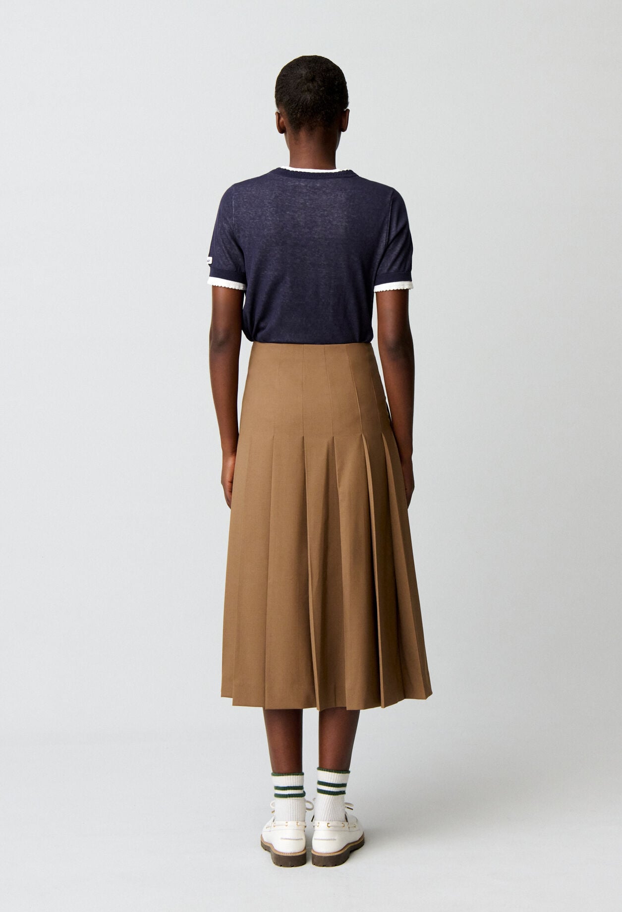 Pleated midi skirt