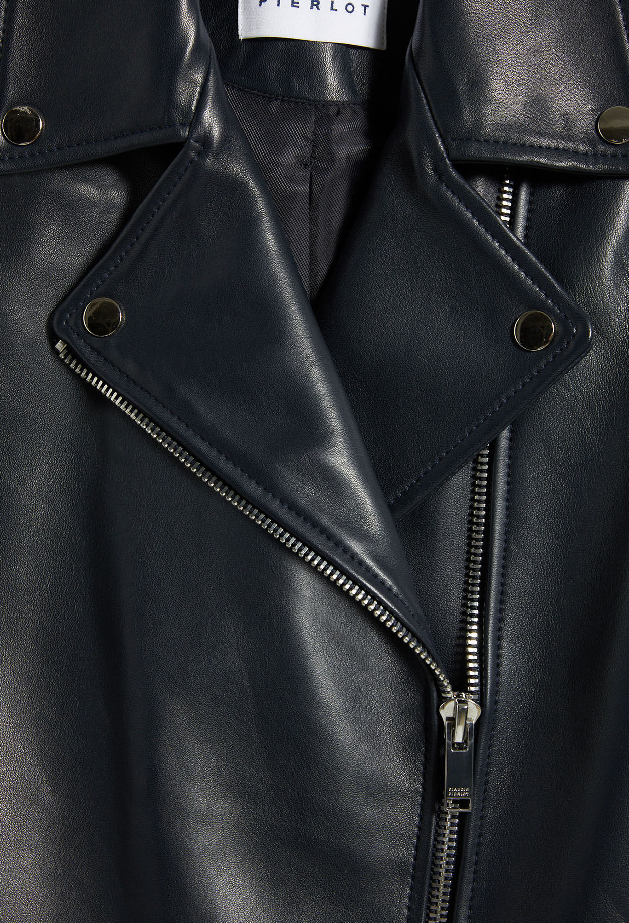 Eco-friendly leather zip-up jacket
