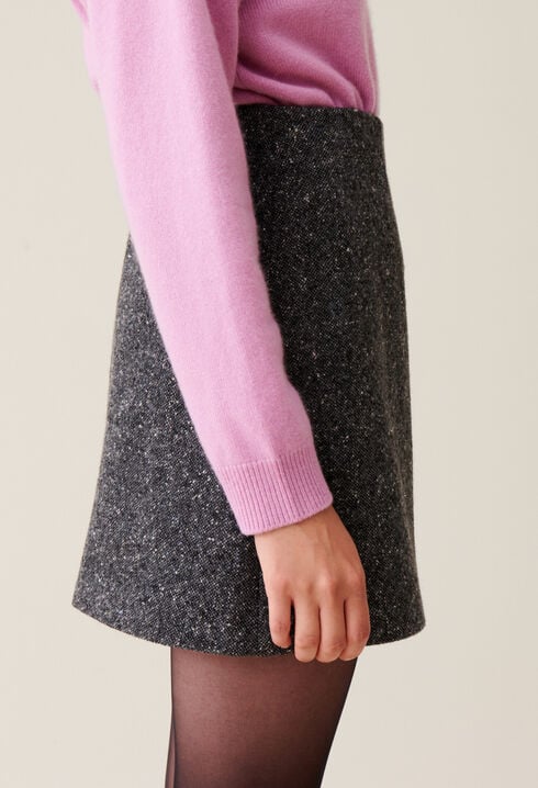 Mixed wool skirt