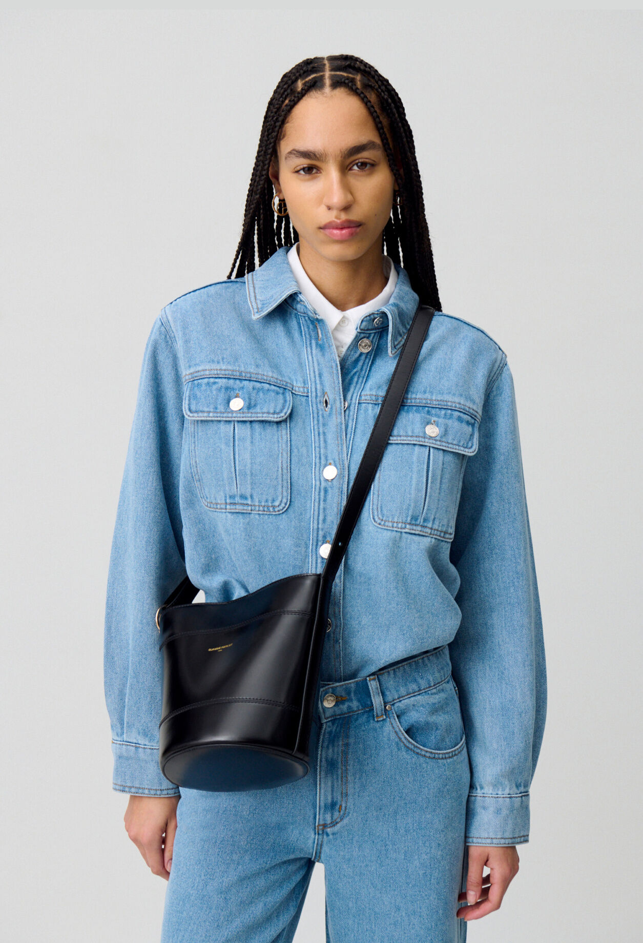 Solveig leather bucket bag