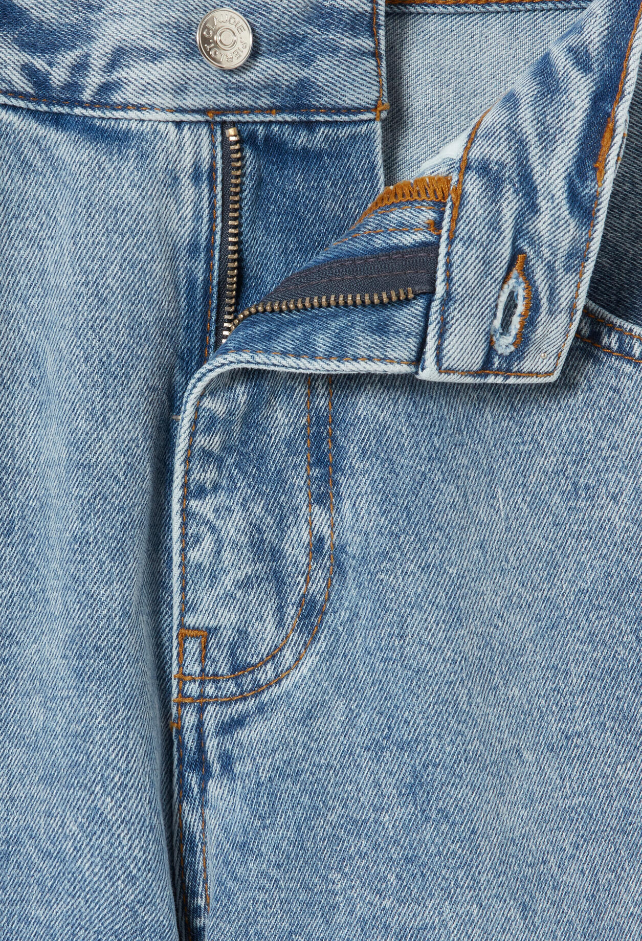 Wide-leg denim jeans