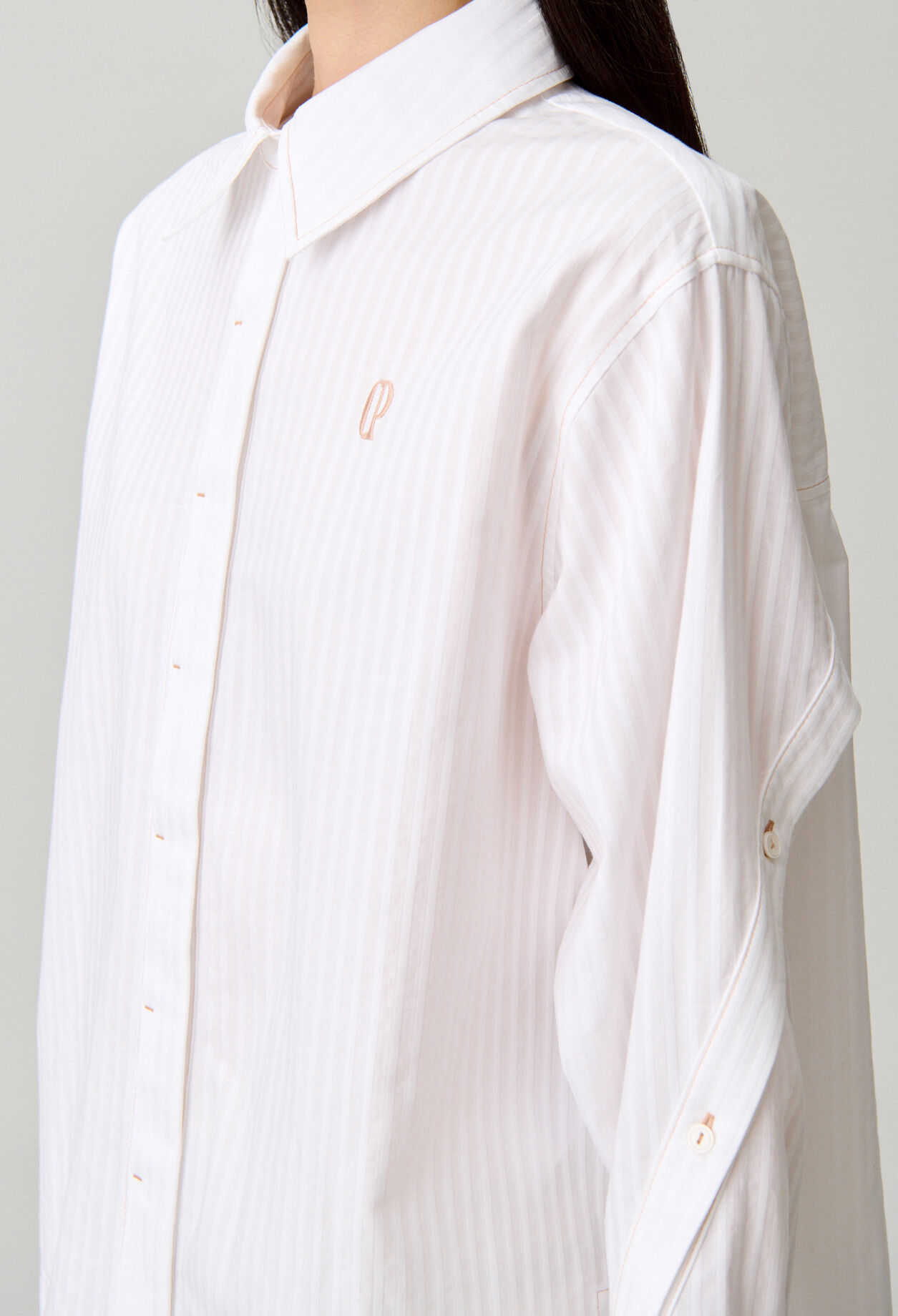 Striped poplin shirt