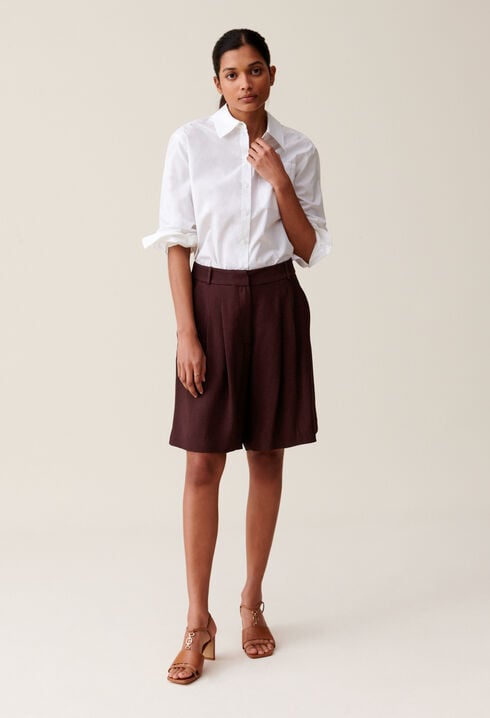 High-Waisted Cappuccino Bermuda