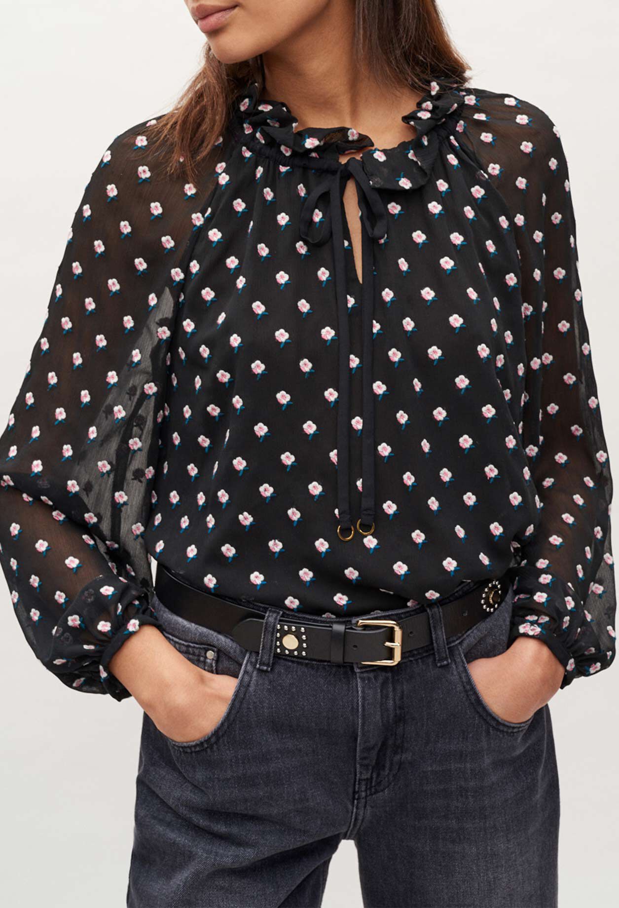 Blouse with floral print