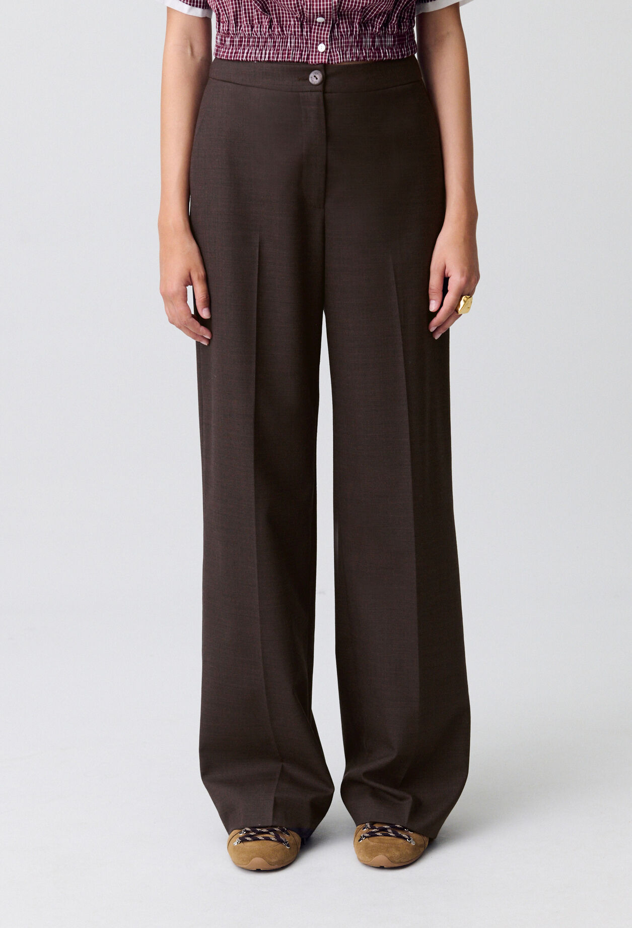 Straight Wool Trousers