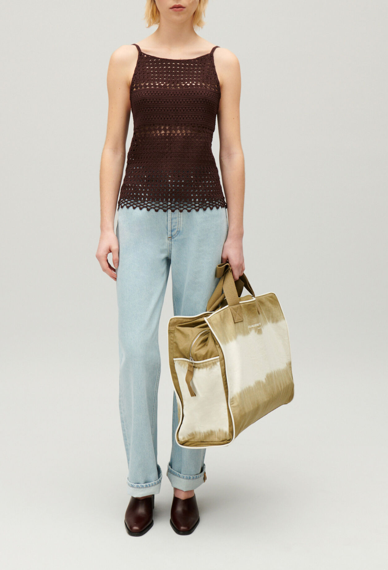 Brown crochet top