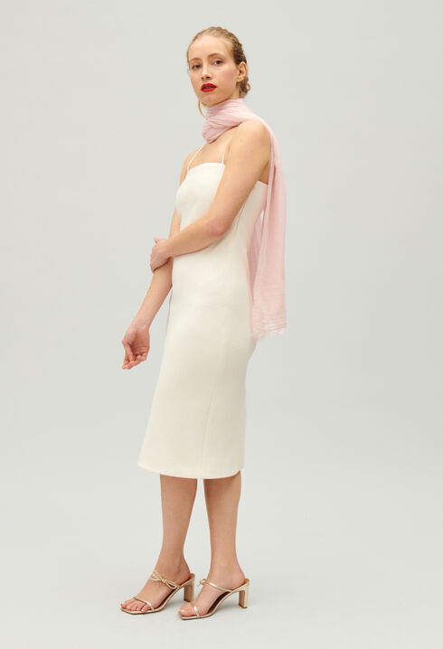 Short ecru tube dress