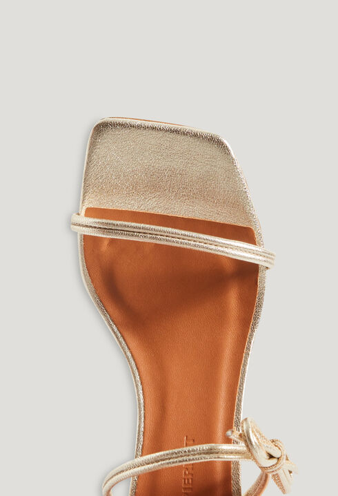 Gold leather sandals