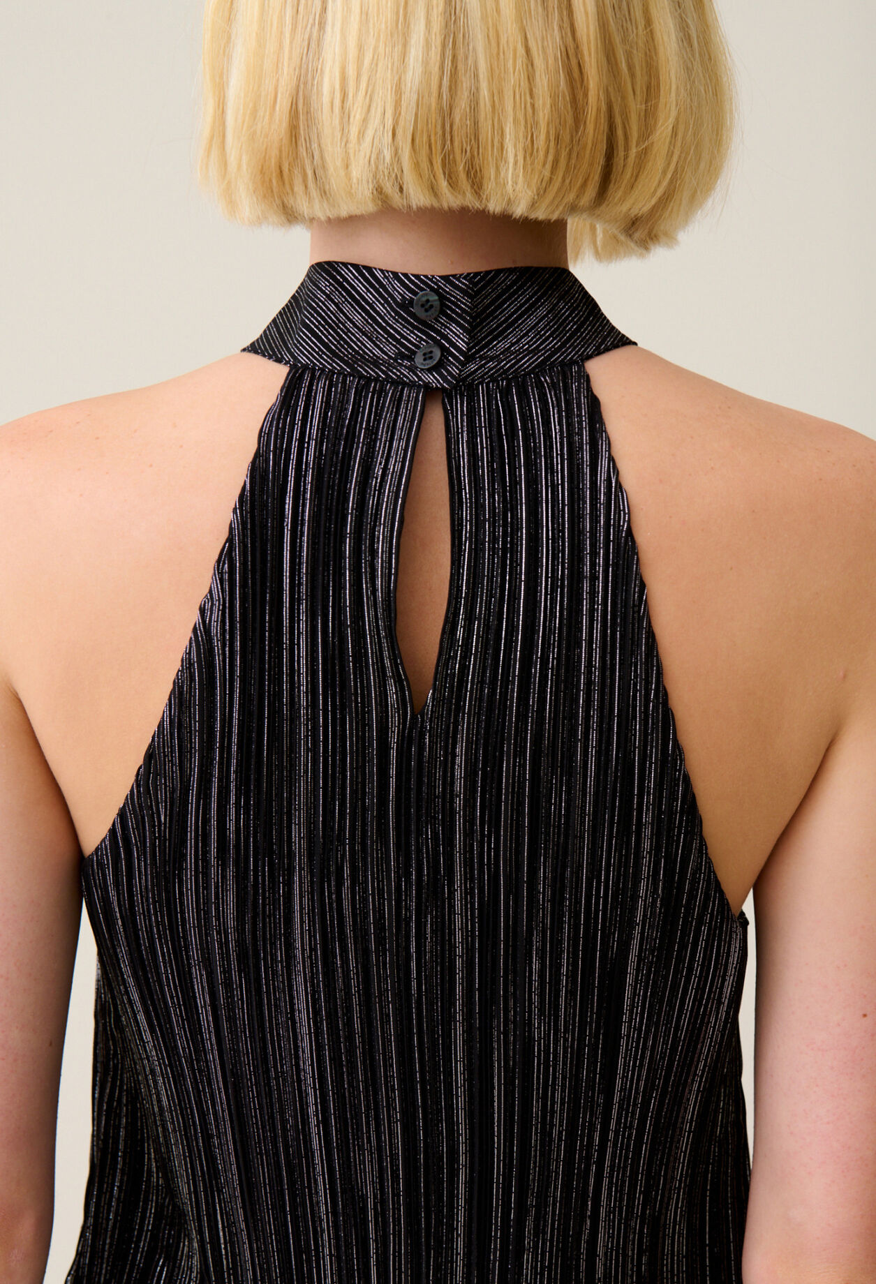 Silver pleated mini dress