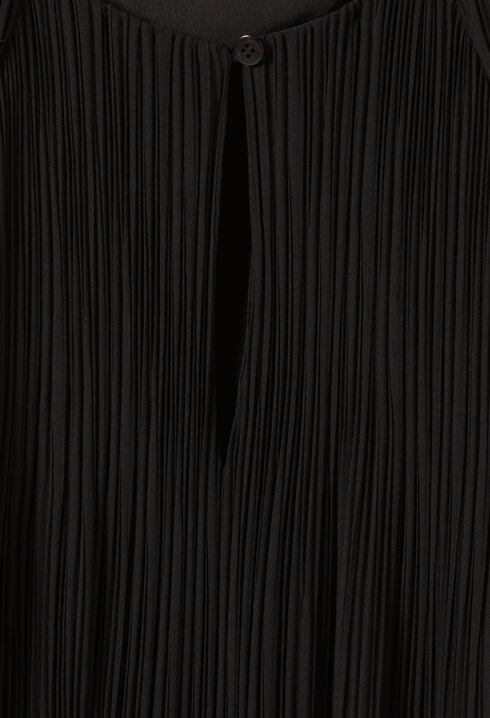 Sheer Pleated Maxi Dress