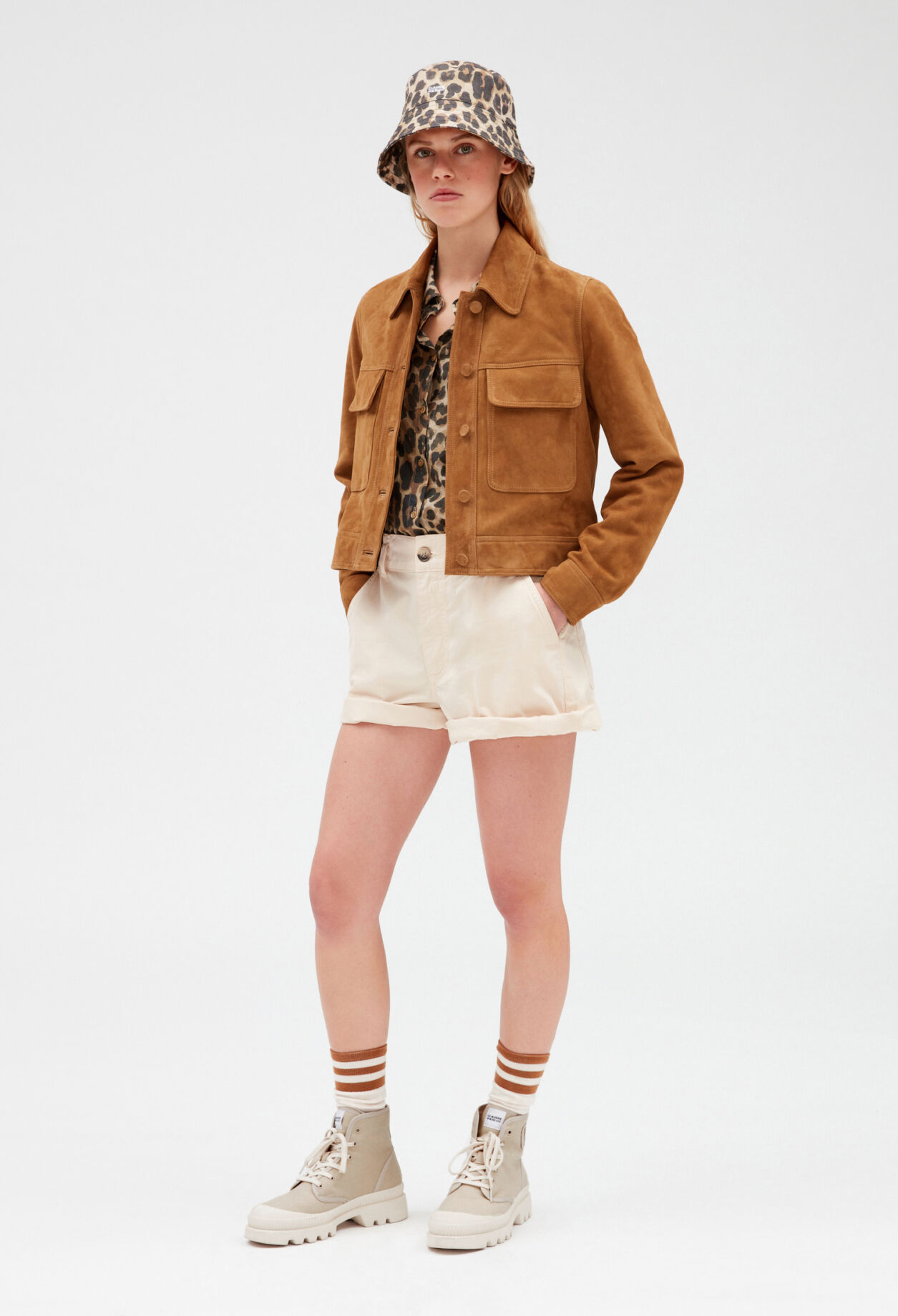 Short camel suede jacket Short camel suede jacket