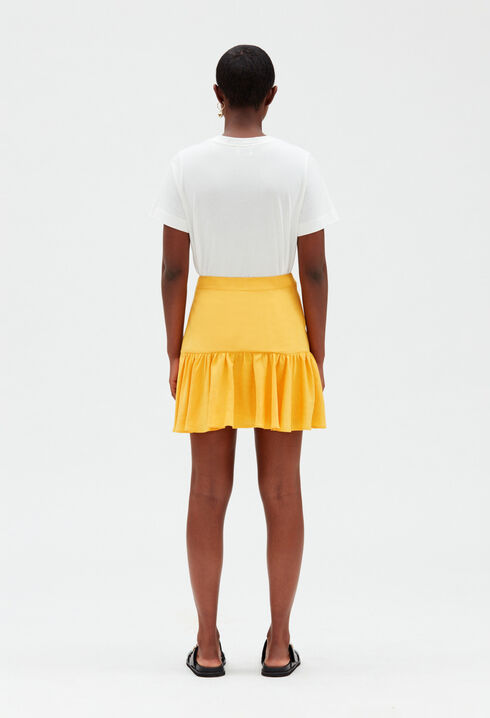 Short ruffled mimosa skirt