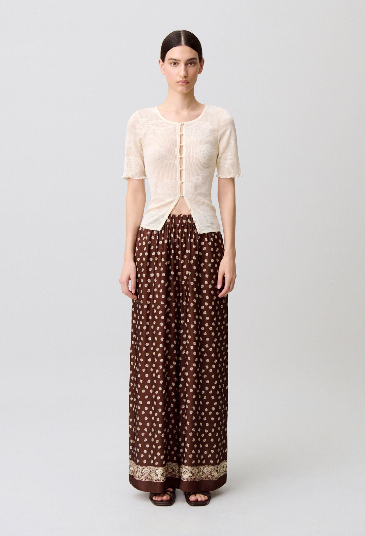 Printed flowy trousers