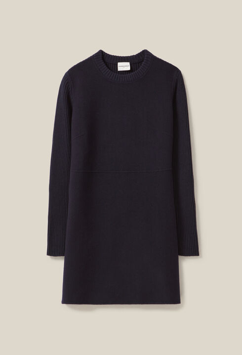 Short ribbed back knit dress