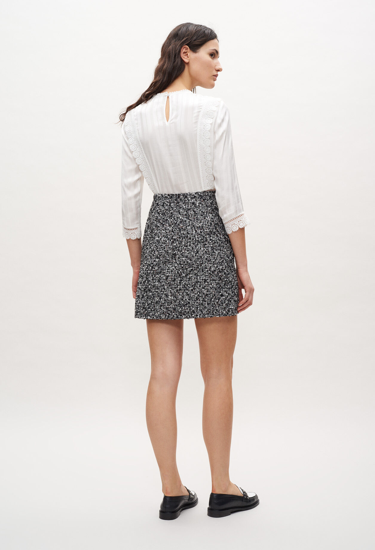 Buttoned tweed skirt Buttoned tweed skirt