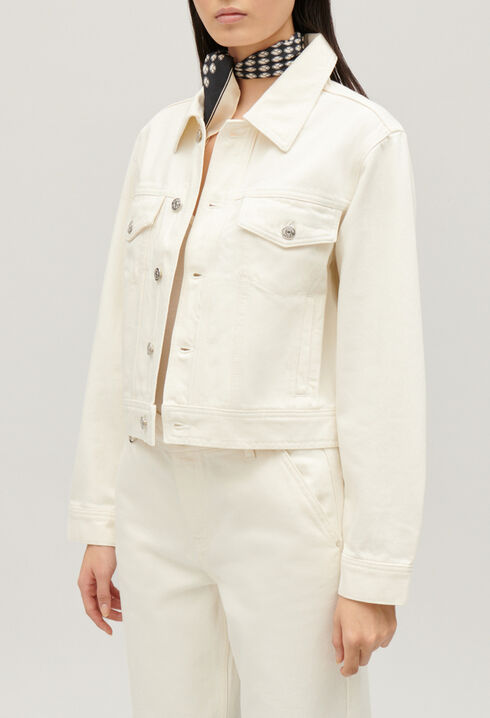 Straight-leg cream denim jacket