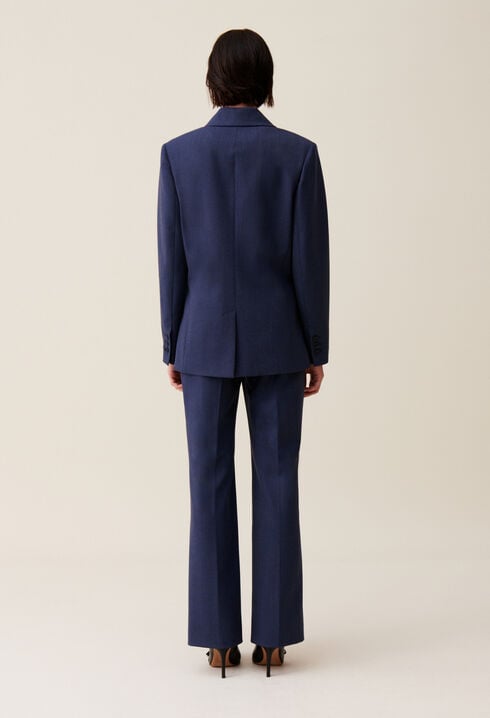 Navy double-breasted blazer