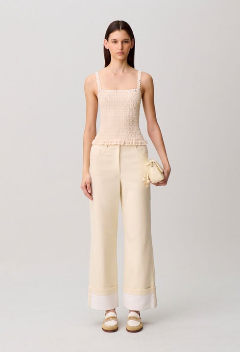 Floral embroidered top