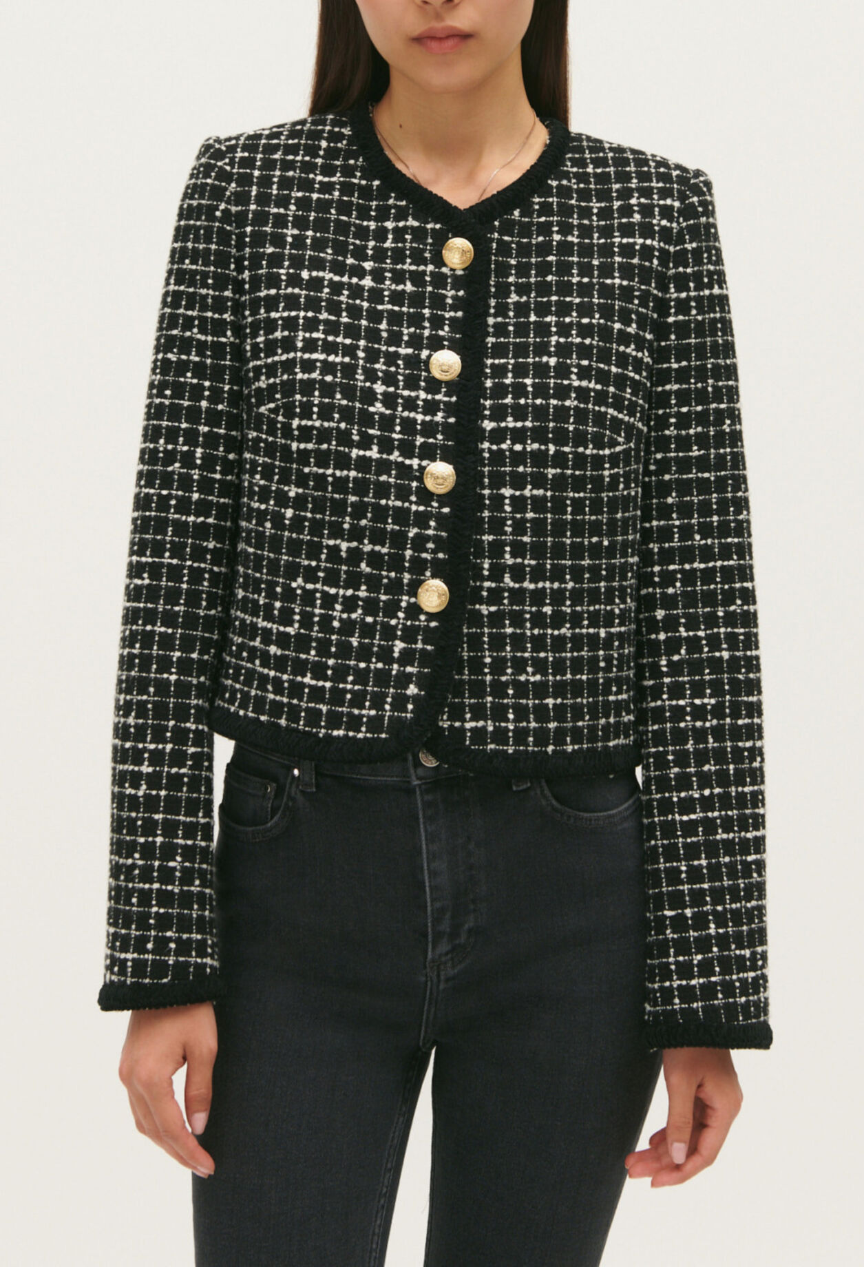 Two-tone tweed jacket
