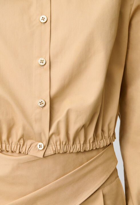 Cropped high neck shirt
