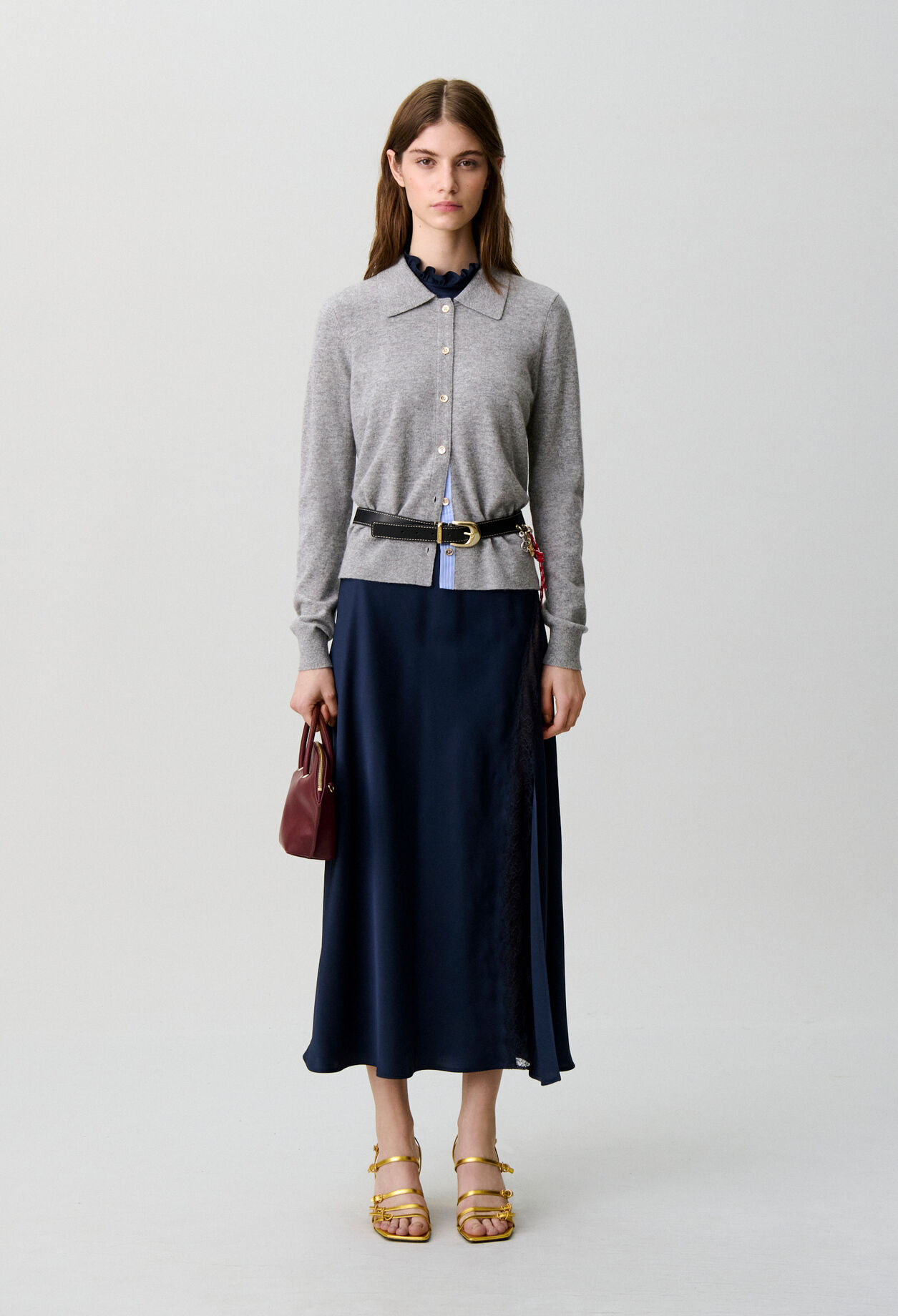 Fitted wool cardigan