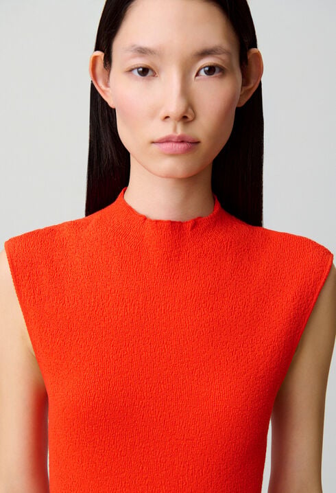 Pleated knit dress