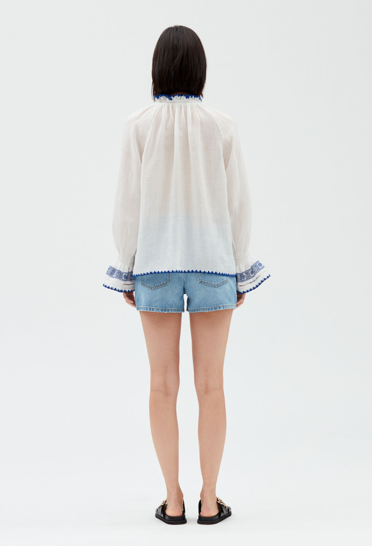Ecru embroidered blouse