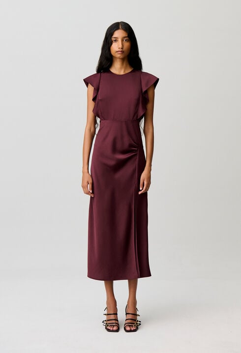 Slit Satin Maxi Dress