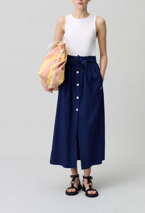 Midi skirt with buttons