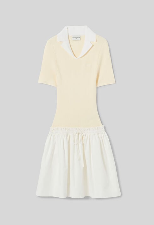Short bi-material dress