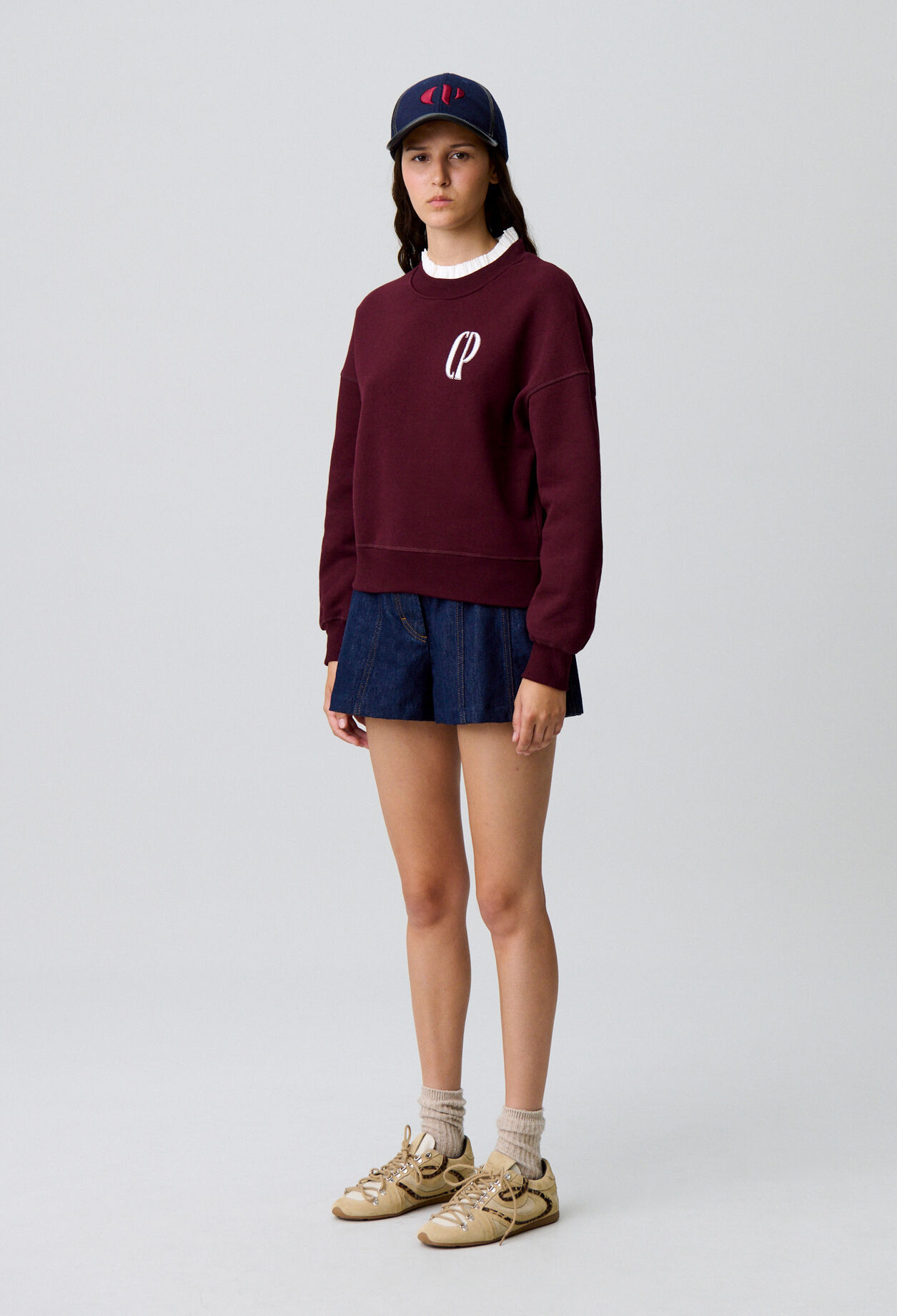 Victorian collar cotton sweatshirt Victorian collar cotton sweatshirt