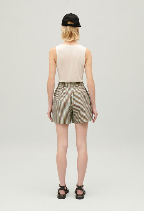 Green striped shorts