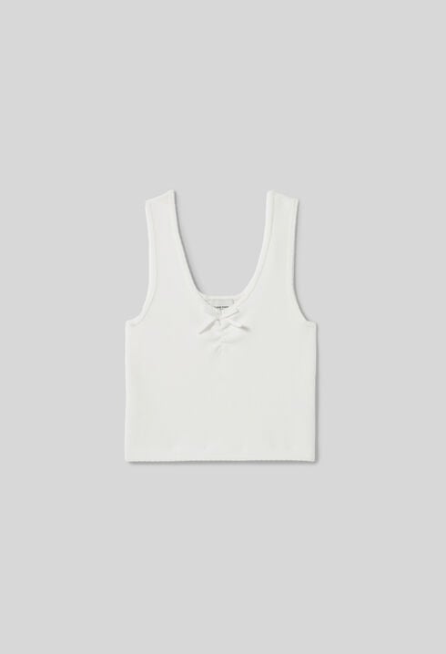 Cropped top with criss-cross ties