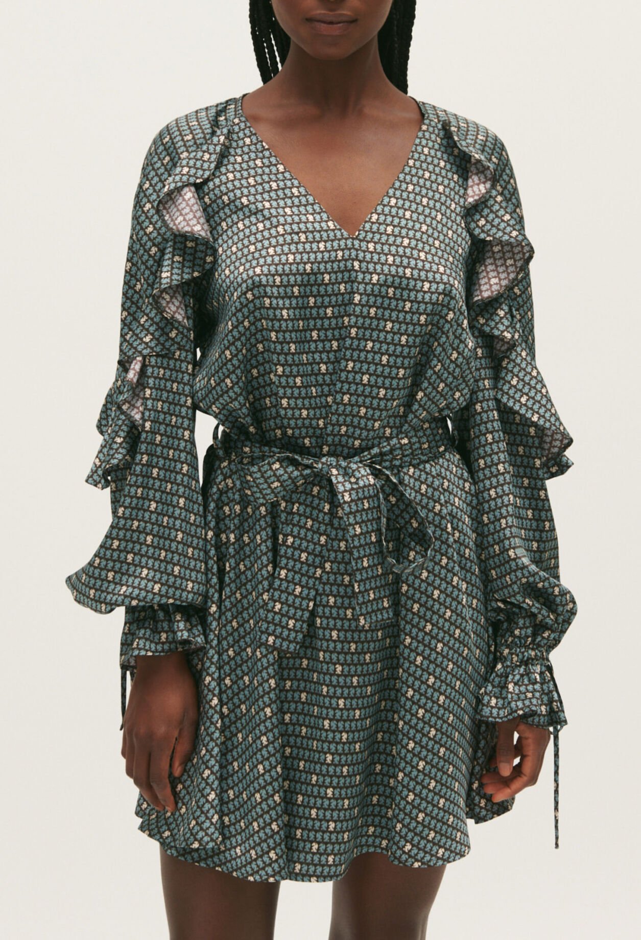 Flared patterned floaty dress