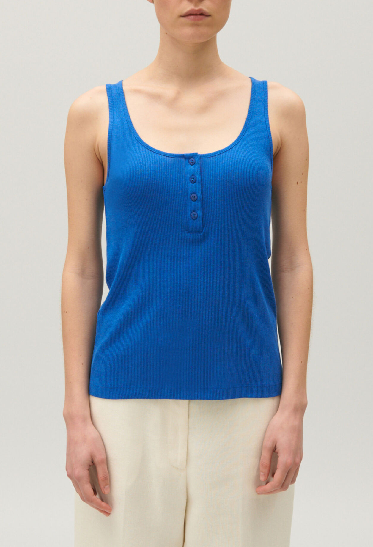 Blue buttoned vest