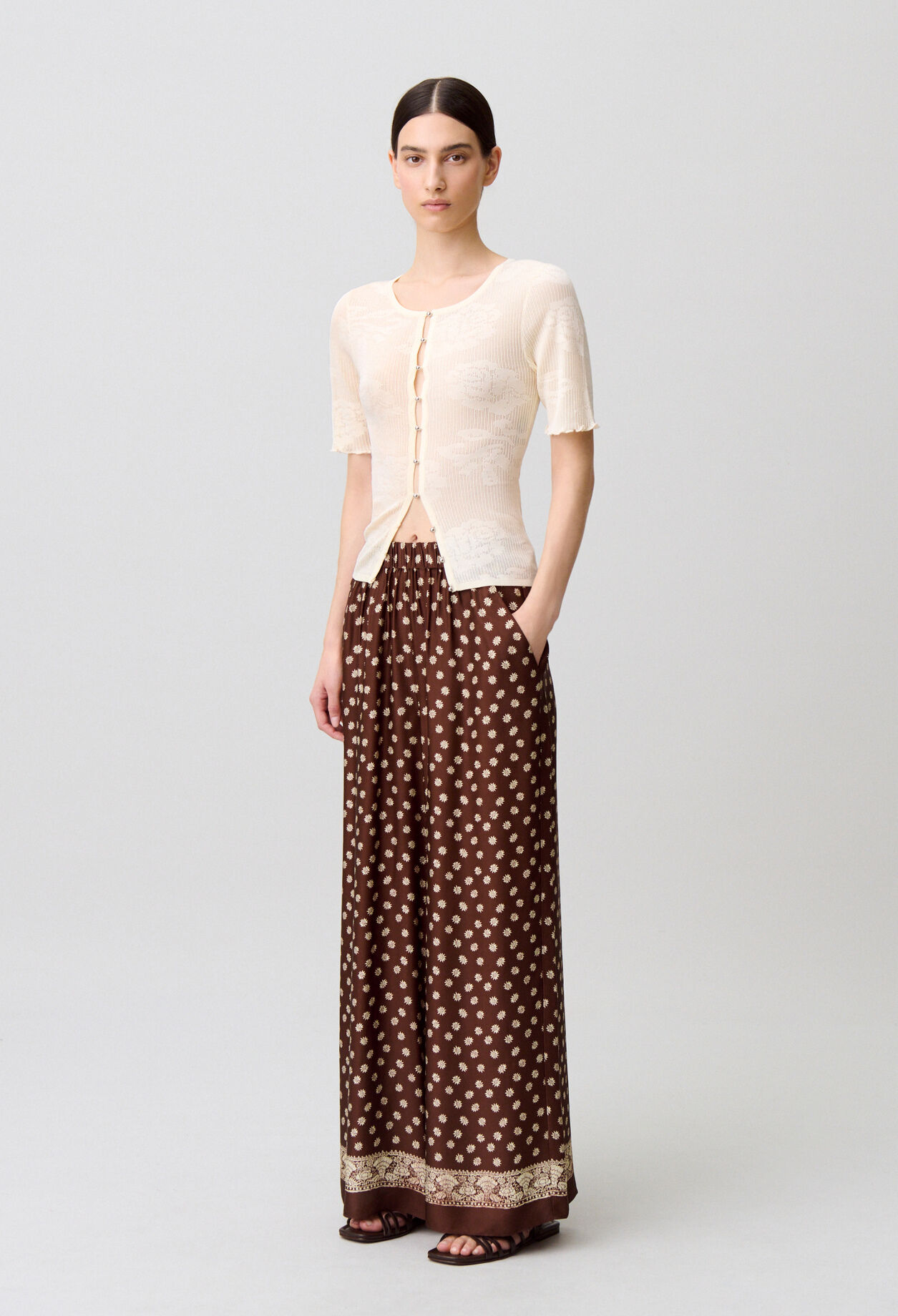 Printed flowy trousers