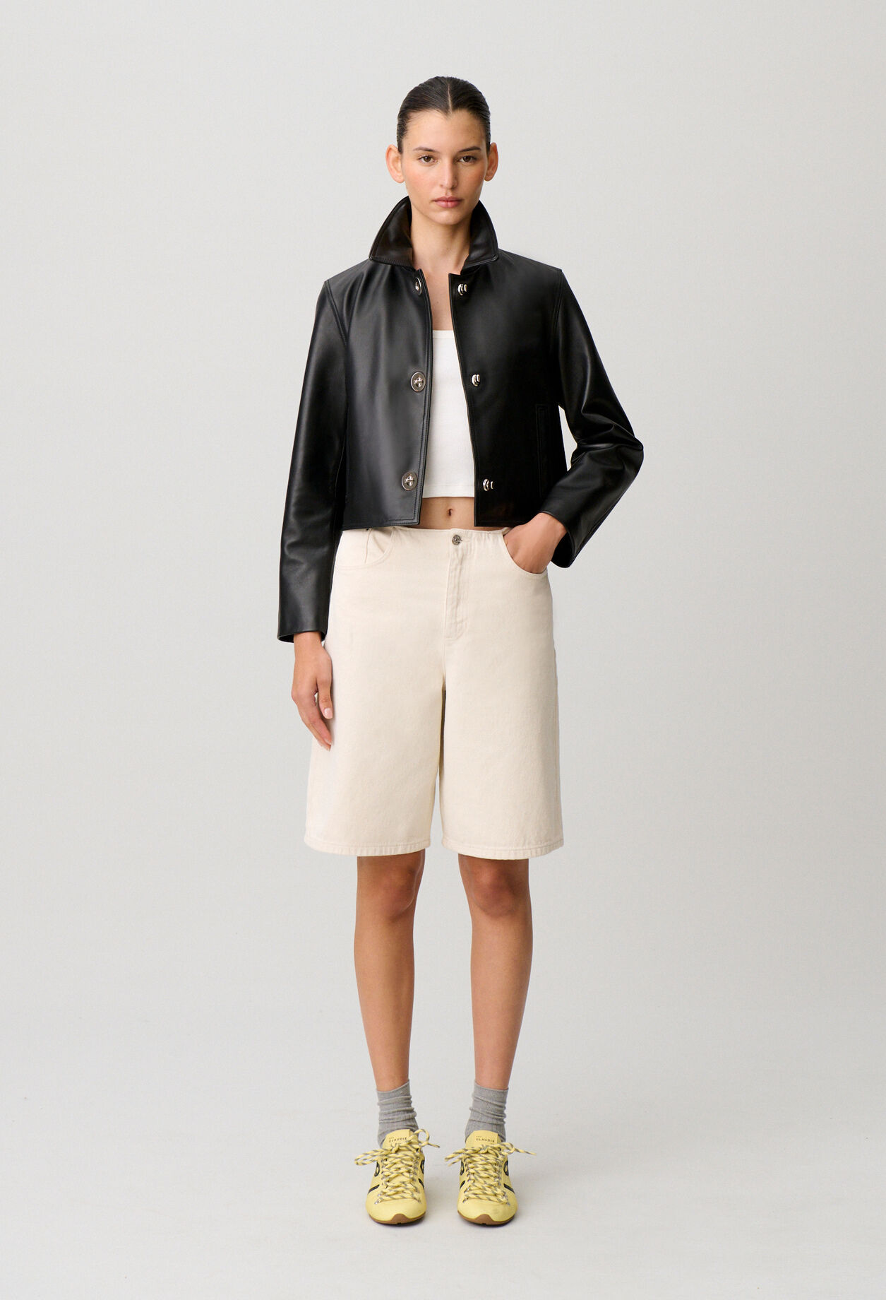 Cropped Leather Jacket