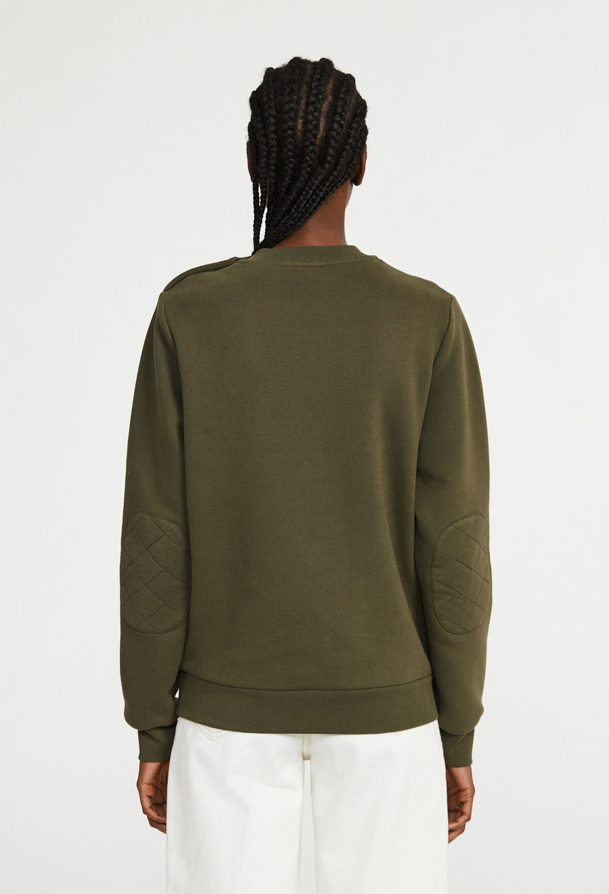 Sweatshirt kaki à manches longues Sweatshirt kaki à manches longues