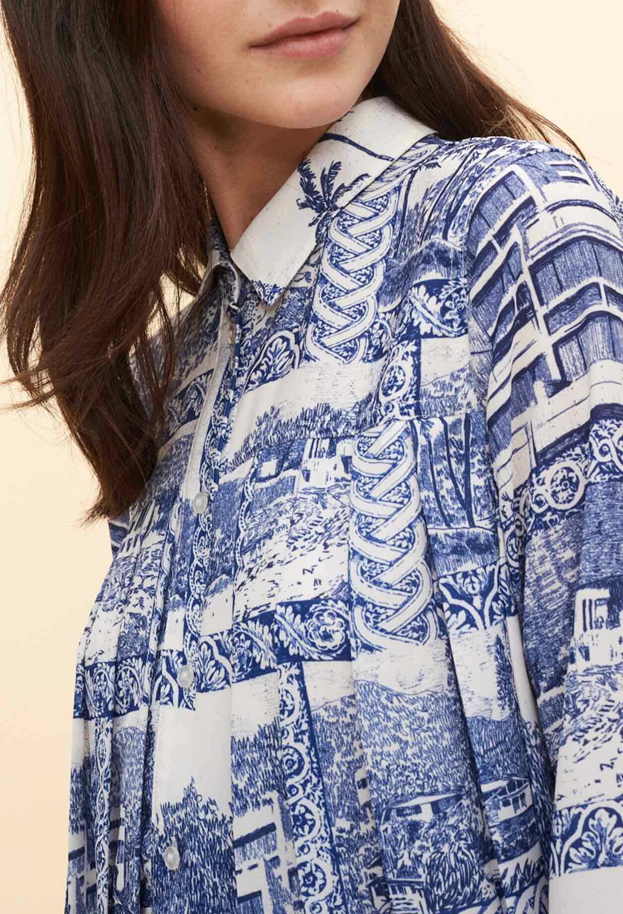 Patterned shirt dress