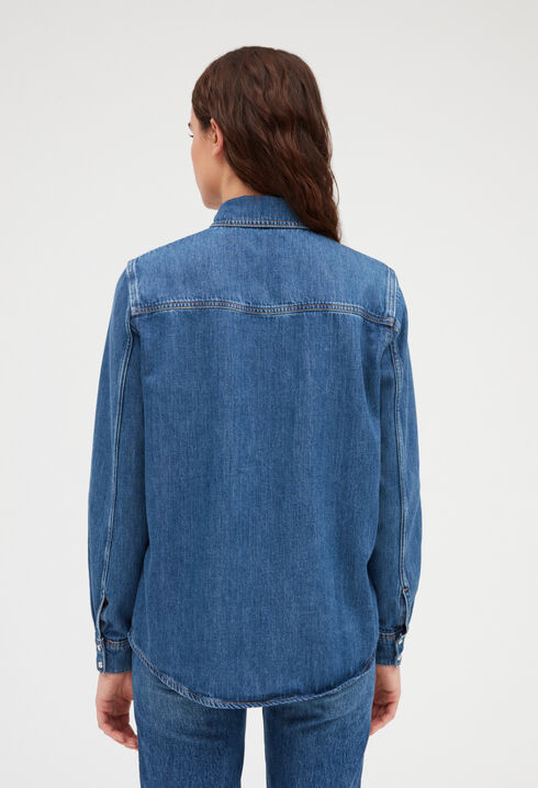 Mid blue denim shirt